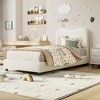 Pink Queen Kids Bed Frame with Upholstered Headboard, Low Profile Sturdy Platform Bed with Soft Boucle Fabric for Girls and Boys,No Box Spring Needed - 4 of 4