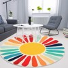 Boho Rugs Washable Kids Rug Non Slip Nursery Rug Low Pile Floor Mat Soft & Non-Shedding Sunshine Carpet Colorful Rainbow Printed Indoor Rugs - 3 of 4