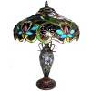 Chloe Lighting Leslie Tiffany-Style Victorian 3 Light Double Lit Table Lamp 18" Shade - 3 of 4