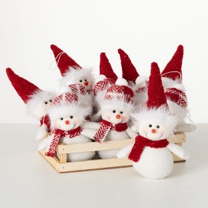 8.25"H Sullivans Crate Snowman Ornament Set 12  Multicolored - 1 of 3