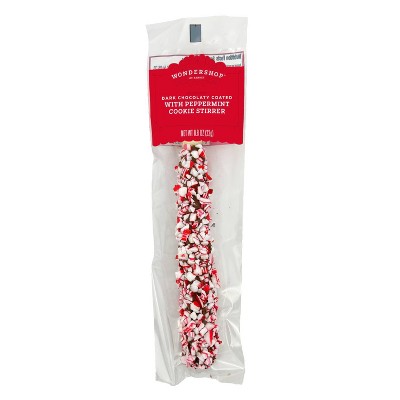 Holiday Dark Chocolaty Coated Peppermint Cookie Stirrer Stick - 0.8oz - Wondershop™