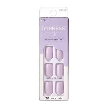 KISS imPRESS Color Press-On Fake Nails - Picture Purplect - 30ct
