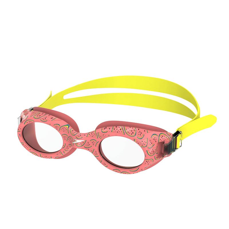 Speedo Junior Glide Print Swim Goggles - Yellow/Pink Watermelon, 1 of 5