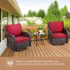 Outdoor Swivel Wicker Glider Patio Chairs with Table Set, 3 Pieces Outdoor Bistro Set with 4”Thick Cushions and Coffee Table for Porch,Deck - 2 of 4