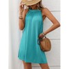 Women's Comfortable Loose Fit Halter Neck Sleeveless Solid Dress - 4 of 4