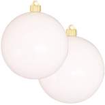 Christmas by Krebs 2ct White Shatterproof Christmas Ball Ornaments 6" (150mm)