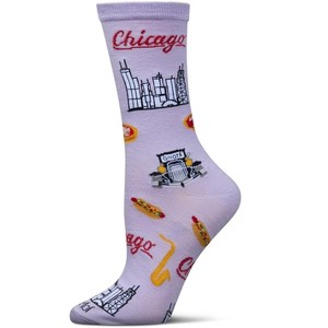 Memoi Women's Chicago Rayon From Bamboo Crew Socks Lavender 9-11 - 1 of 3