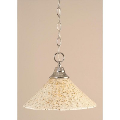Toltec Lighting Any 1 - Light Pendant in  Chrome with 12" Gold Ice Shade
