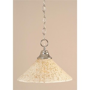 Toltec Lighting Any 1 - Light Pendant in  Chrome with 12" Gold Ice Shade - 1 of 1