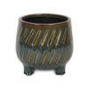 Cheung's Astrona Raised Round Dual Band Diagonal Patterned Ceramic Pot- Large - Dark Copper - 2 of 3