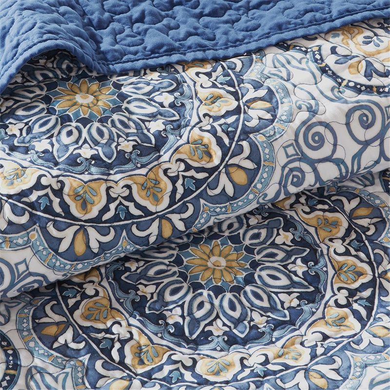 6pc Menara Reversible Quilted Coverlet Set Blue - Madison Park, 5 of 12