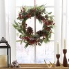 Artificial Greenery Wreath for Wedding Christmas Wreath with Eucalyptus Berries Flowers, Indoor Outdoor Wreaths for Wedding Table Party Home Decor - 2 of 4