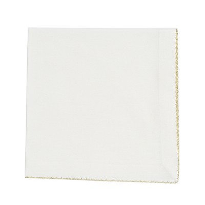 Split P Crochet Edge Napkin Set - White