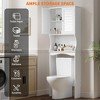 Over The Toilet Storage Cabinet,Space-Saving Above Toilet Bathroom Organizer with Adjustable Shelf and Hooks - 4 of 4