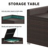 Outdoor Furniture Patio 8-Piece Rattan Sectional Set w/ Storage, 4" Cushions & Tempered Glass Table - 3 of 4