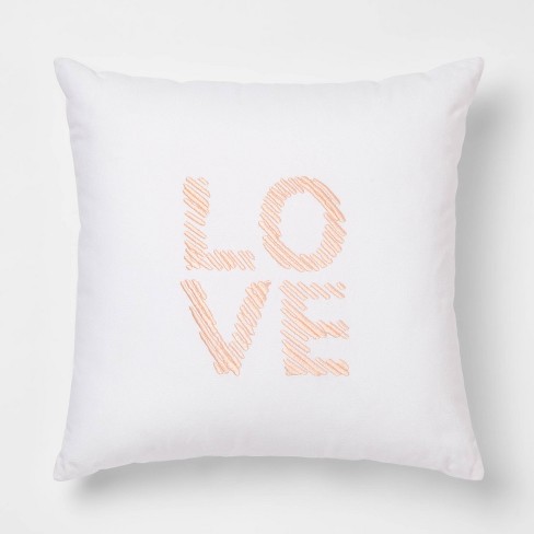 Love Square Throw Pillow White Pink Room Essentials Target