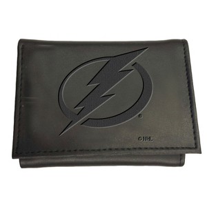 Evergreen NHL Tampa Bay Lightning Black Leather Trifold Wallet Officially Licensed with Gift Box - 1 of 1
