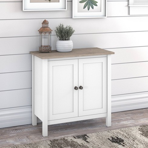 Mayfield Accent Storage Cabinet with Doors Shiplap Gray/Pure White - Bush  Furniture