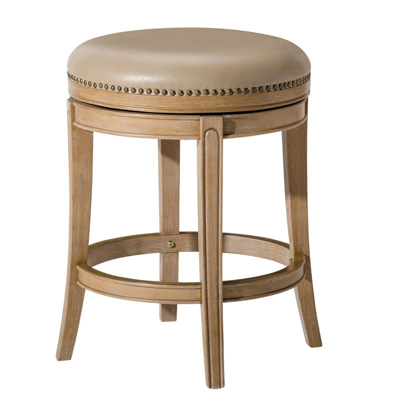 Maven Lane Alexander Backless Kitchen Stool with Vegan Leather Upholstery, 1 of 8