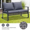 Ainfox Outdoor Wicker Loveseat Rocking Chair, Patio Rattan Rocker Chair with Cushions Cozy Rocking Wicker Furniture for Garden Backyard Porch - 4 of 4