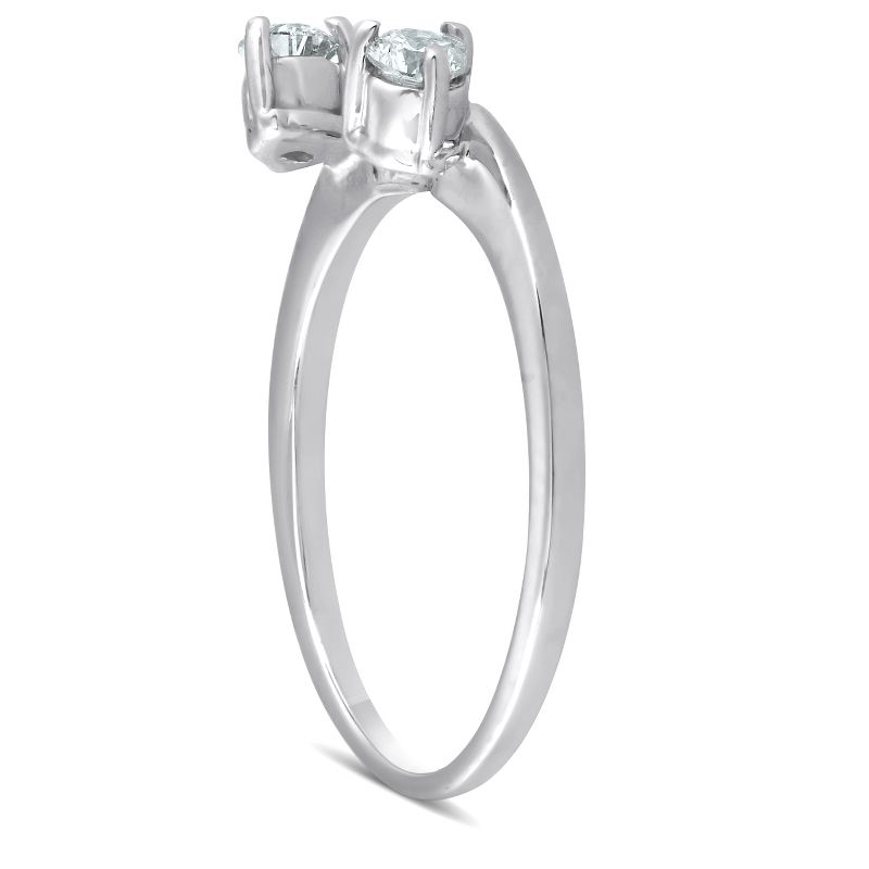 Pompeii3 1/4ct Diamond Engagement Ring Wedding Band Enhancer 14K White Gold, 2 of 5