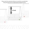 SKRAN 2-Person Wicker Hanging Porch Swing with Chains, Cushion, Pillow, Rattan Swing Bench for Garden, Backyard, Pond (White Wicker, Gray Cushion) - 4 of 4