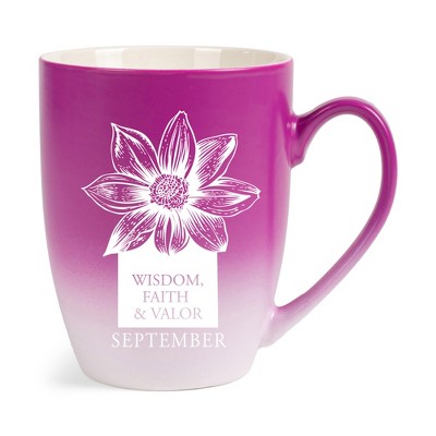 Elanze Designs Wisdom Faith And Valor Two Toned Ombre Matte Pink and White 12 ounce Ceramic Stoneware Coffee Cup Mug