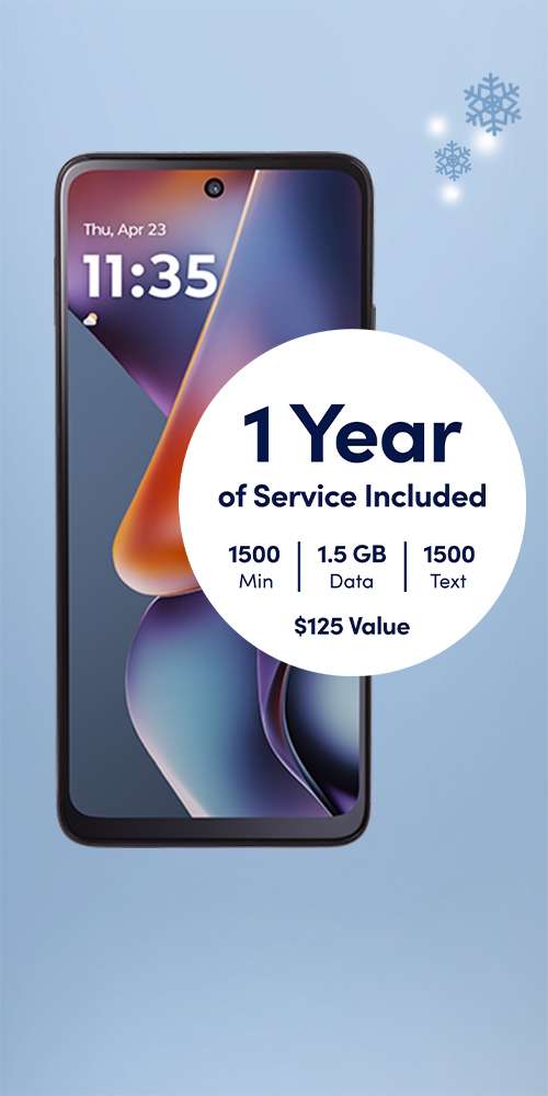 1 year of service included. 1500 min, 1.5 GB data, 1500 text. $125 value