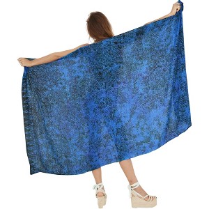 LA LEELA Women's Beachwear Summer Bikini Wraps Beach Wrap Swimwear Swim Cover Up Skirt Bathing suit Swimsuit Sarong Coverups for Women One Size Navy, - 1 of 4