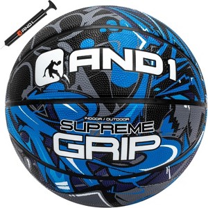 AND1 Supreme Grip Rubber Basketball: Official Regulation Size 7 (29.5 inches) Deep Channel Construction, Made for Indoor Outdoor Games - 1 of 4