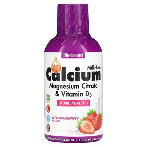 Bluebonnet Nutrition Liquid Calcium, Magnesium Citrate & Vitamin D3, Strawberry, 16 fl oz (473 ml) - 1 of 2