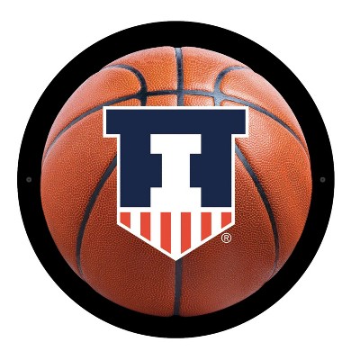 Evergreen Ultra-Thin Edgelight LED Wall Decor, Basketball, University of Illinois- 15 x 15 Inches Made In USA