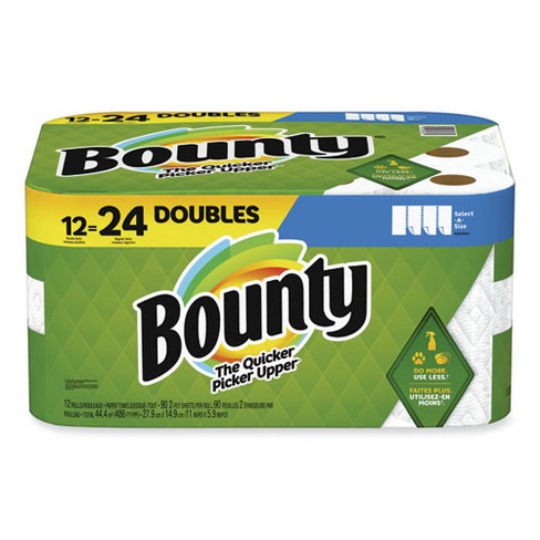 Bounty Select a size Kitchen Roll Paper Towels 2 ply 5.9 X 11 White 90 Sheets double Roll 12 Rolls carton Target