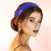 Unique Bargains Women's Sparkle Sequins Headbands Blue Yellow 1 Pc - 3 of 4