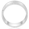 Pompeii3 10k White Gold Mens 7mm Wedding Ring Brushed With Cuts Comfort-Fit - 2 of 4