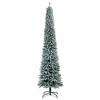 Nearly Natural 10-ft Flocked Pencil Artificial Christmas Tree with 700 Clear Lights and 1145 Bendable Branches - image 3 of 4