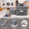 3 Pcs Toddler Couch, Modular Kids Play Couch with Armrest, Kids Fold Out Couch Toddler Playroom Essentials for Classroom Bedroom - 4 of 4