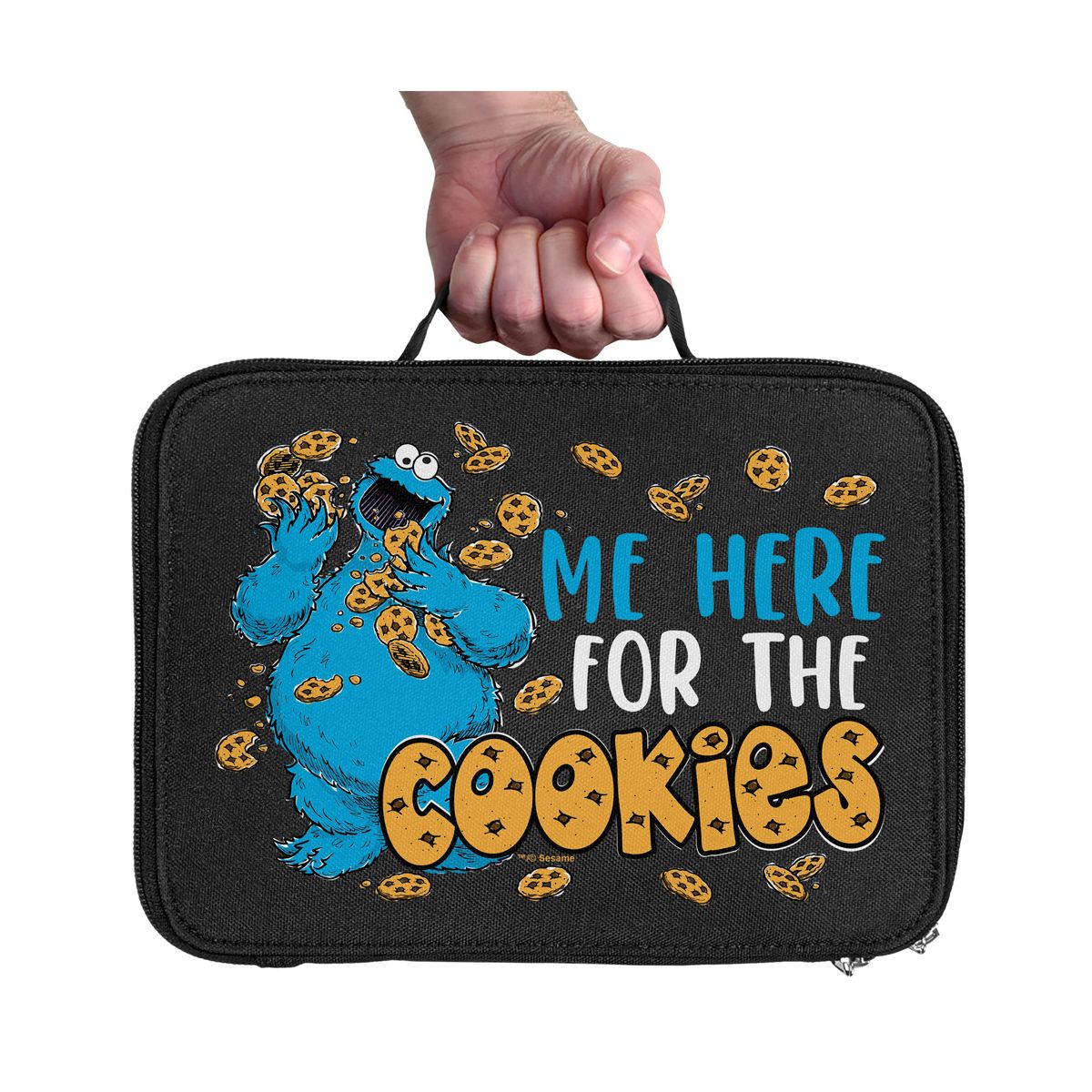 Sesame Street Cookie Monster Here For The Cookies Insulated Soft Sided Lunch Box - thumbnail 3