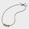Adjustable Faux Leather Western Choker Necklace - Wild Fable™ Gold/Blue: Slide Closure, 80% Recycled Zinc - 3 of 4