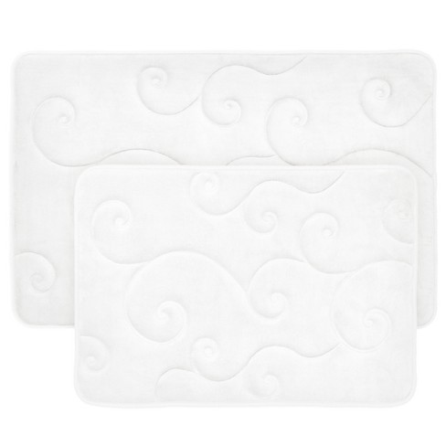 Fabbrica Home Memory Foam Bath Mat in White, 17 x 24 in