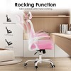 TopComfy Ergonomic Task and Office Chair High Back Headrest Adjustable Lumbar Support Breathable Mesh for Home Study Room, Pink, 24"*21"*10" - 3 of 4