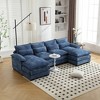 110.63'' Chenille Oversized Four-Seater U-Shaped Sectional Sofa with High-Density Sponge Filling and Solid Wood Frame - 2 of 4
