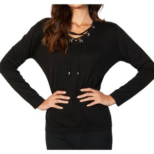 Women's V-Neck Grommet Top - Angel Apparel - 1 of 2