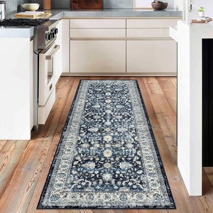 Area Rug for Hallways Kitchen Non Slip, Soft Floral Carpet Washable Rugs with Rubber Backing for Kitchen, Hallways, Laundry, Bedroom, Bathroom - 1 of 4