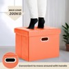 Aoibox Leather Storage Ottoman Foot Rest with Handles, Foldable Footstool for Living Room, Dorm, Entryway, Collapsible Bench Seat Organizer in Orange - 4 of 4