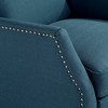 Studio 55D Katy Bold Blue Recliner Chair Modern Armchair Comfortable Push Back Manual Reclining Footrest Pewter Nailhead for Bedroom Living Room House - 4 of 4