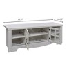 AndMakers 52.37 in. Ivory Wood TV Stand with 1 Glass-fronted Storage Cabinets Fits TV's up to 60 in. - 4 of 4
