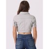 INSPIRE CHIC Women's Casual Short Sleeves Crop Denim Jacket - 3 of 4
