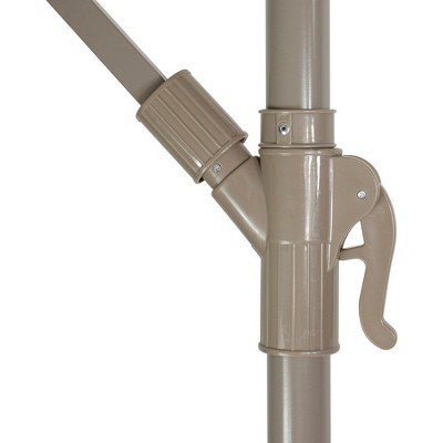 Yellow 10ft Offset Outdoor Patio Umbrella with Hand Crank