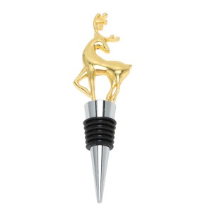Unique Bargains Wine Stoppers Christmas Deer-Design Zinc Alloy TPE 5.04"x1.50"x0.79" 1 Pc - 1 of 3